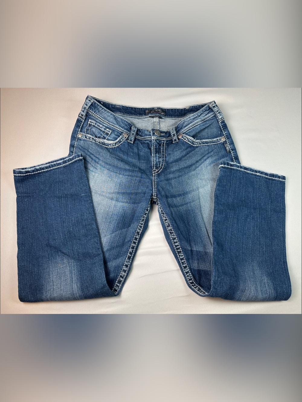 Silver Women's Natsuki Capri Jeans Faded Blue Denim Size 33